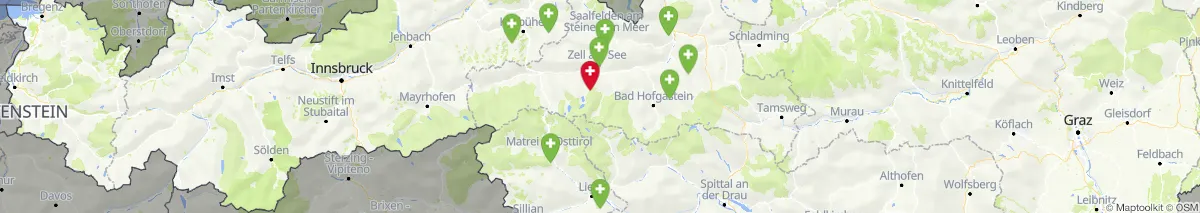 Kartenansicht für Apotheken-Notdienste in der Nähe von Fusch an der Großglocknerstraße (Gemeinde, Salzburg) (43)